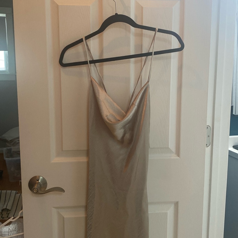 Cowl neck midi dress